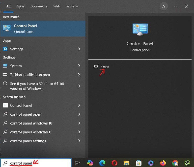 abrir panel de control
